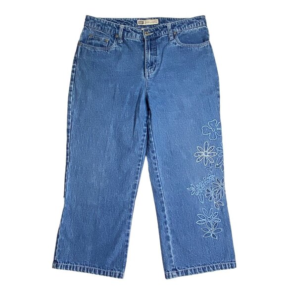 Faded Glory Embroidered Floral Women's Jeans Size 12 Authentic Brand  Denim - Picture 1 of 6